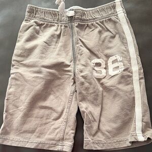 Gray Athletic Shorts with White Stripe